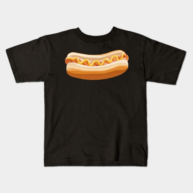 Hotdog with Mustard in Bun Kids T-Shirt by Art by Deborah Camp